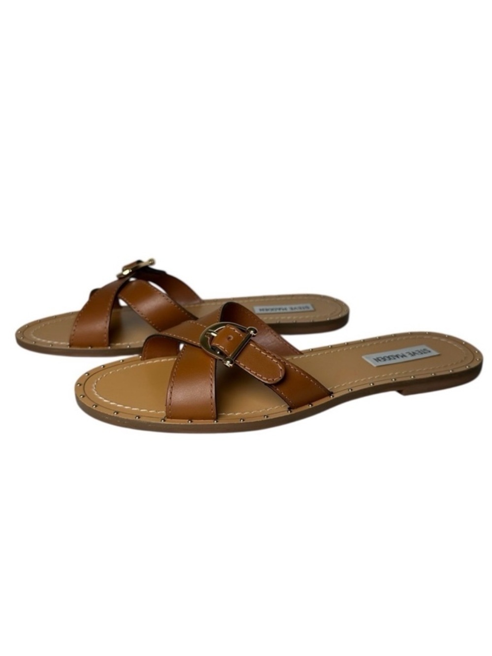 NWOB Steve Madden Tan Buckle Sandals in Size 8M